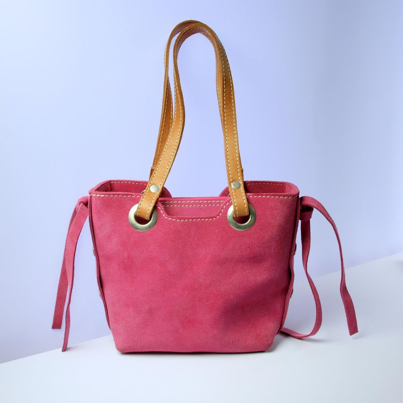 Pioneros - Hand Crafted Pink Suede Bag