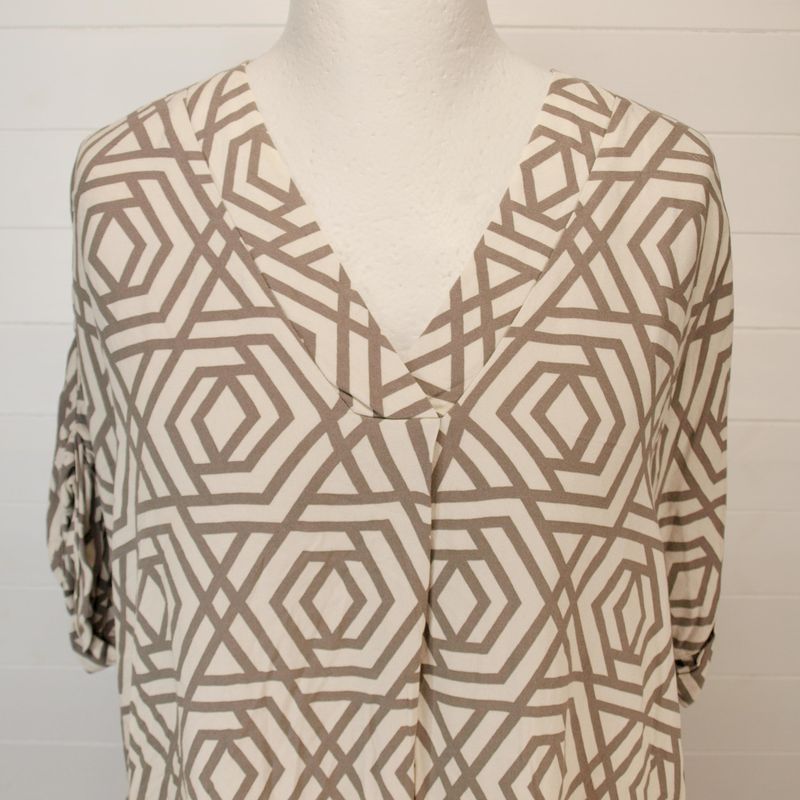 Apricot Beige Viscose Summer Blouse Top - 12