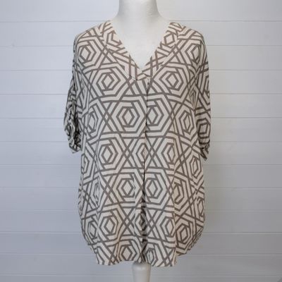 Apricot Beige Viscose Summer Blouse Top - 12