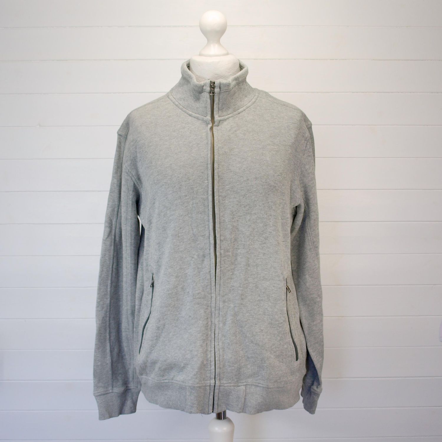 Jasper Conran Grey Cotton Zipped Cardigan