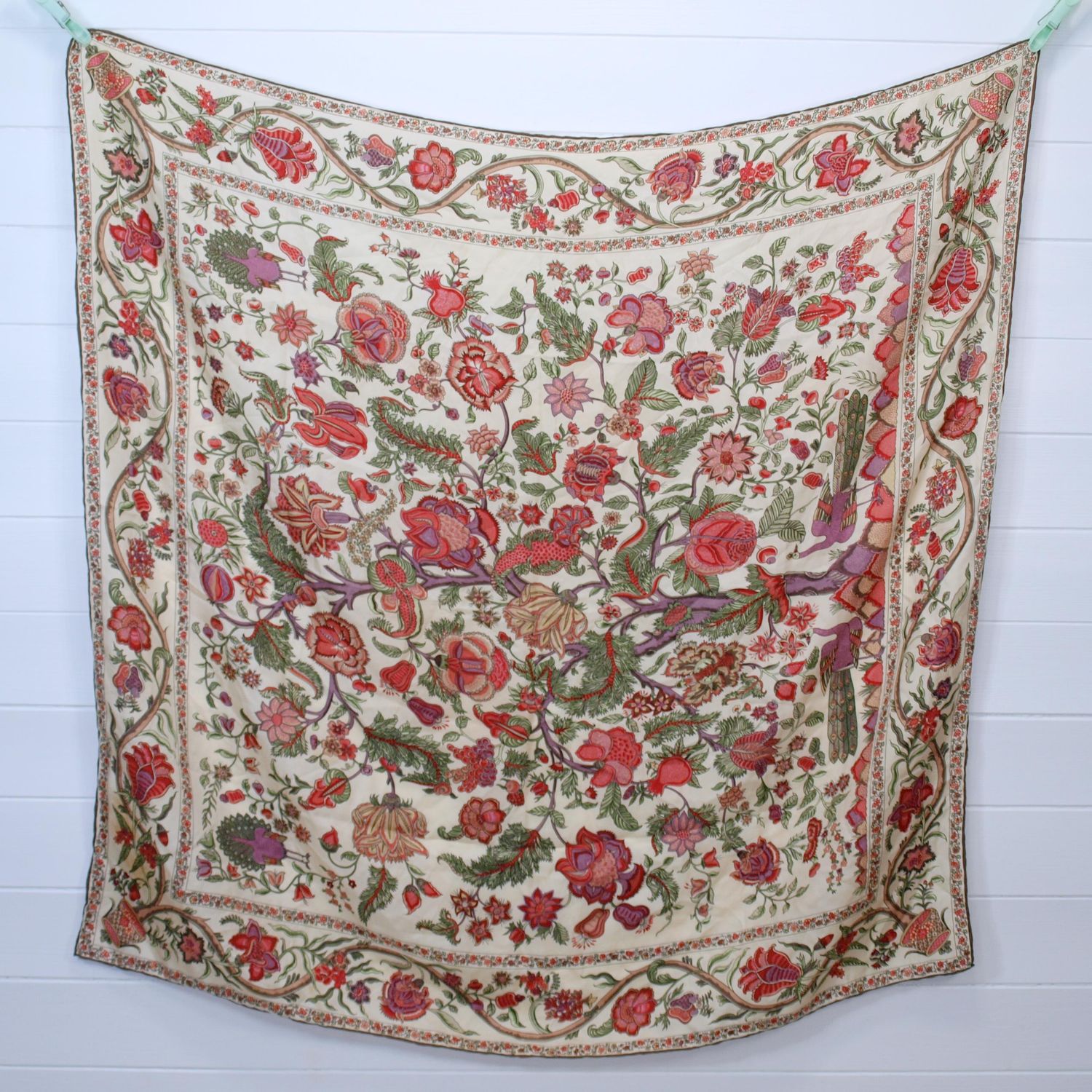 Liberty Vintage Silk Scarf - Tree of Life, Hand Rolled