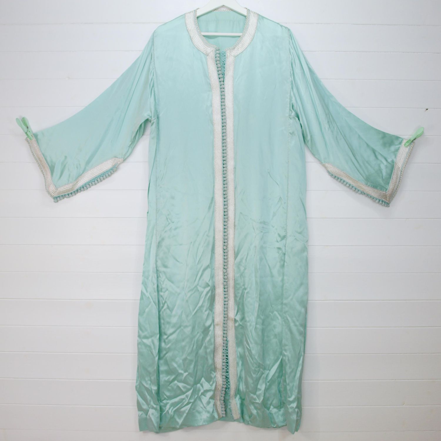 Kaftan Green Pure Satin Silk - 14