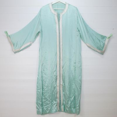 Kaftan Green Pure Satin Silk - 14