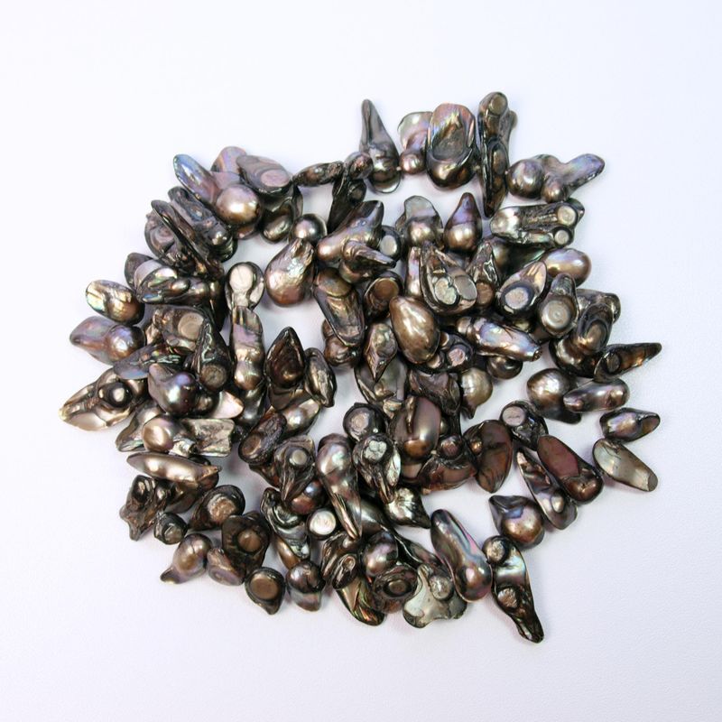 Grey Blister Pearl Long Necklace 94cm Long