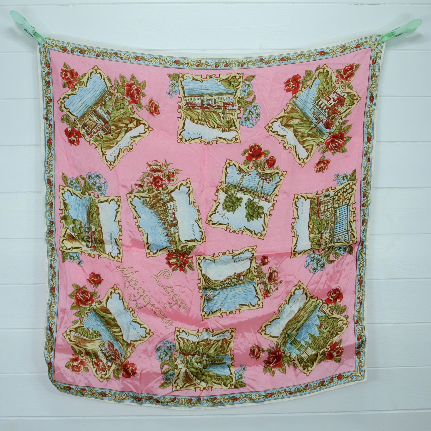 Vintage Italian Souvenir Scarf - Lago Maggiore