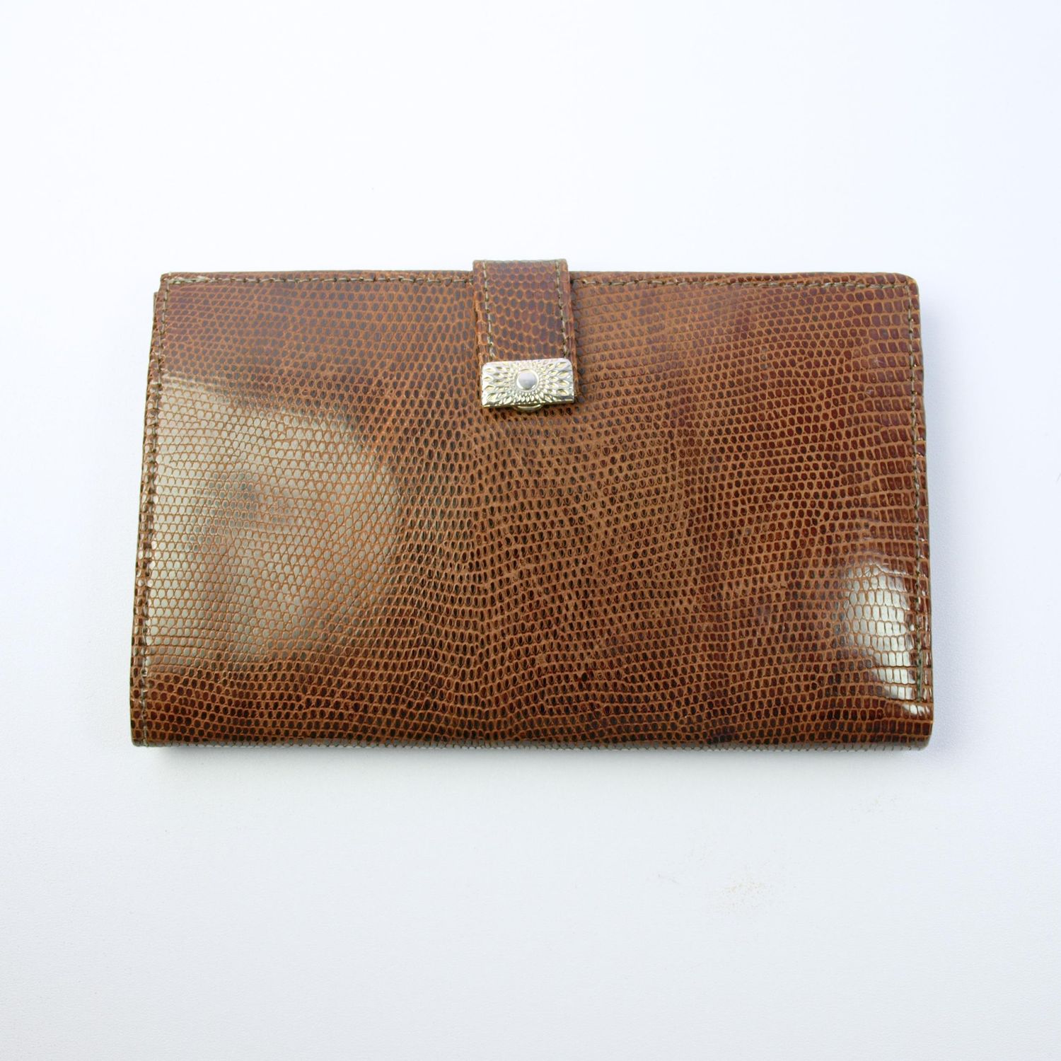 Vintage Conker Brown Lizard Skin Purse Wallet
