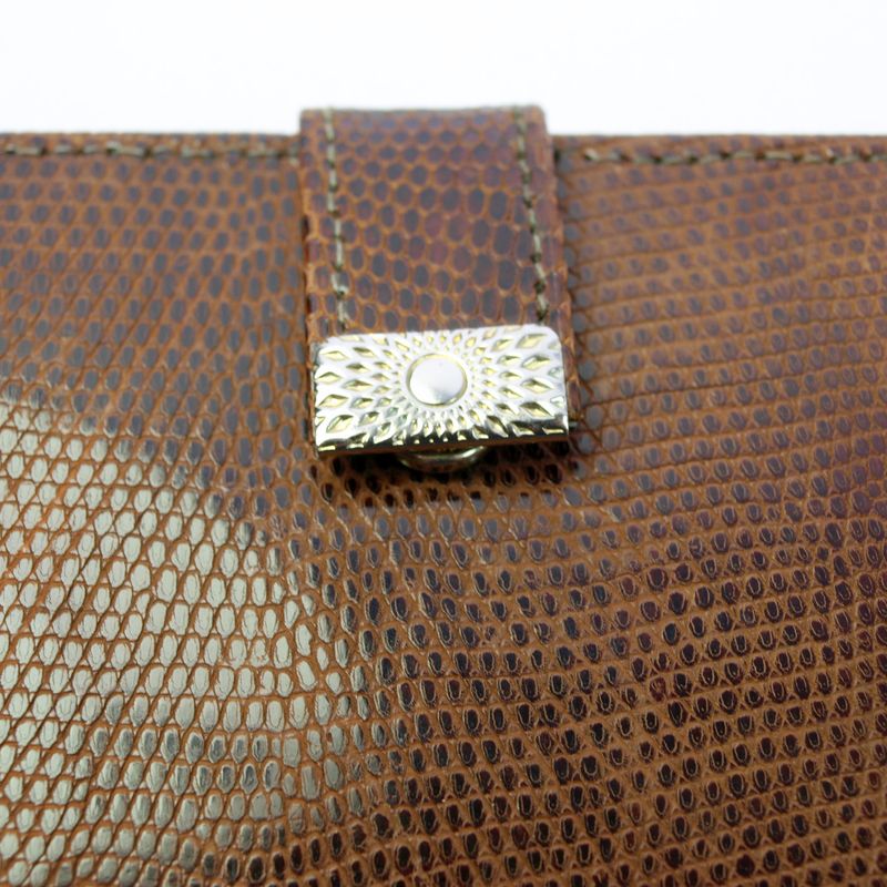 Vintage Conker Brown Lizard Skin Purse Wallet