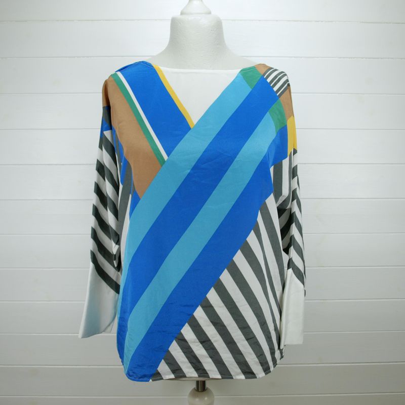 Italian Vintage 80s Batwing Geometric Blouse