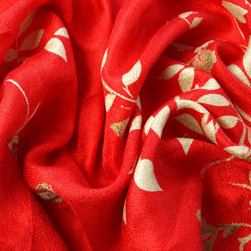 Vintage Valentino Red &amp; Gold Silk Rectangle Scarf