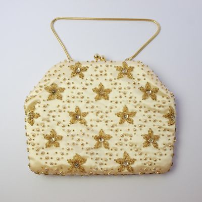 Vintage Gold Beaded &amp; Diamante Evening Bag