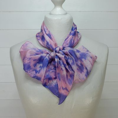 Lilac Tie-Dye Silk Rectangle Scarf 