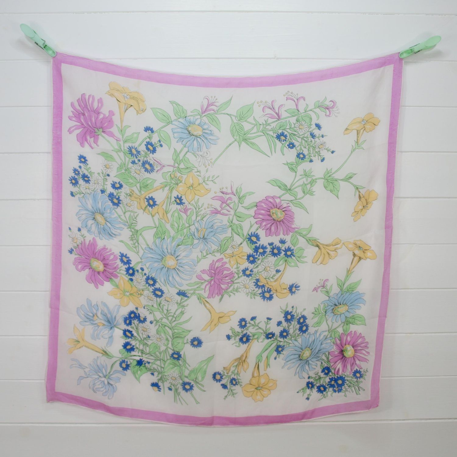Cottagecore Vintage Floral Silk Square Scarf 