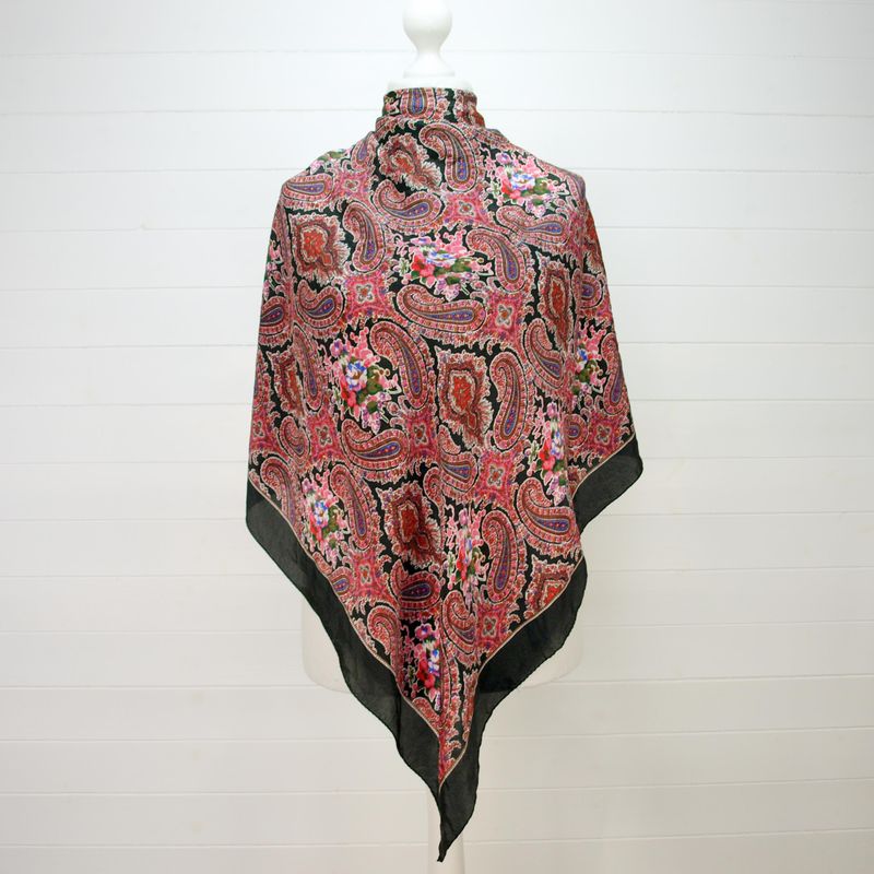 Vintage Silk Paisley Scarf
