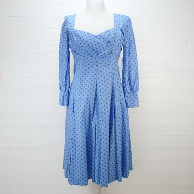 Vintage 40s Blue Full Circle Party Dress