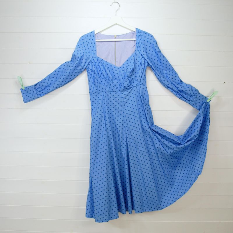 Vintage 40s Blue Full Circle Party Dress