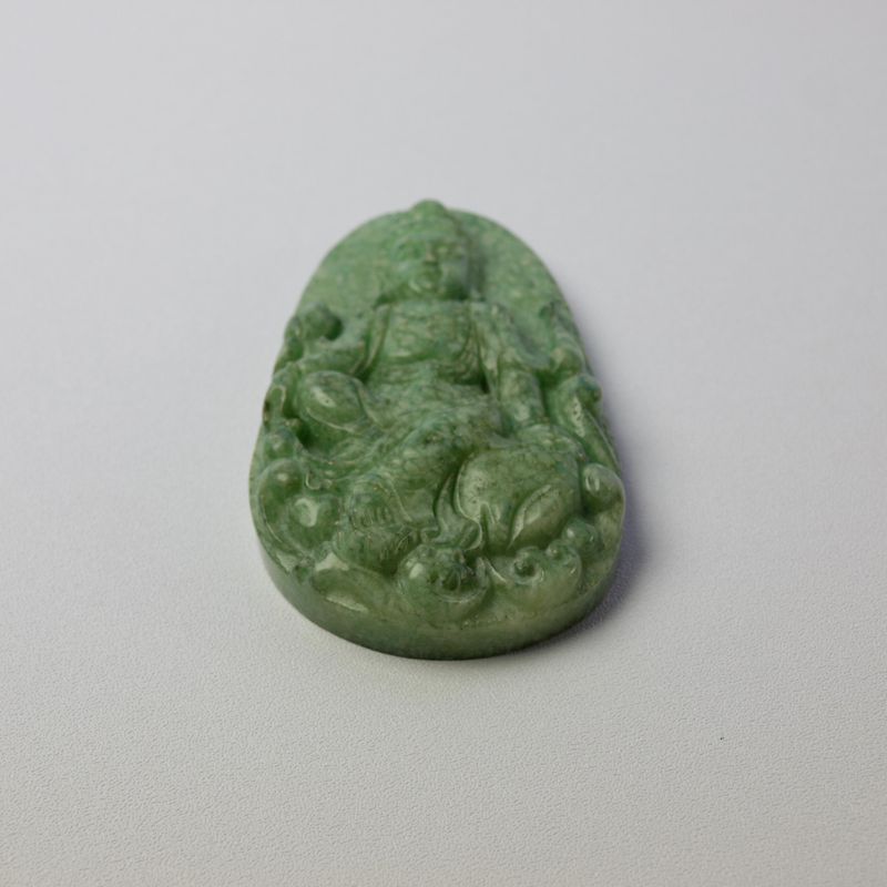 Antique Chinese Jade Carved Guan Yin Amulet