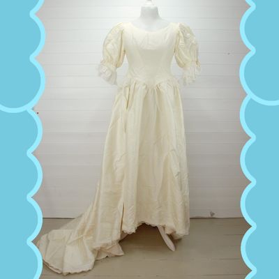 Vintage Silk Taffeta Wedding Dress 8-10