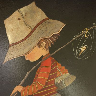 Young Boy - Original Vintage Artwork By Pauline Reed of Droitwich