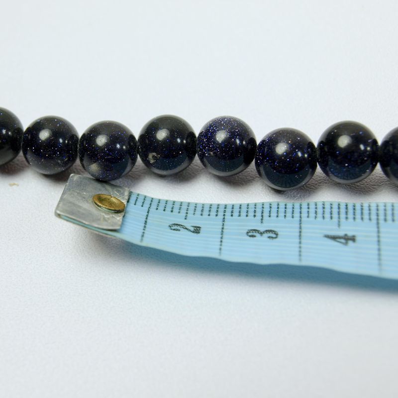 Vintage Blue Goldstone Bead Necklace