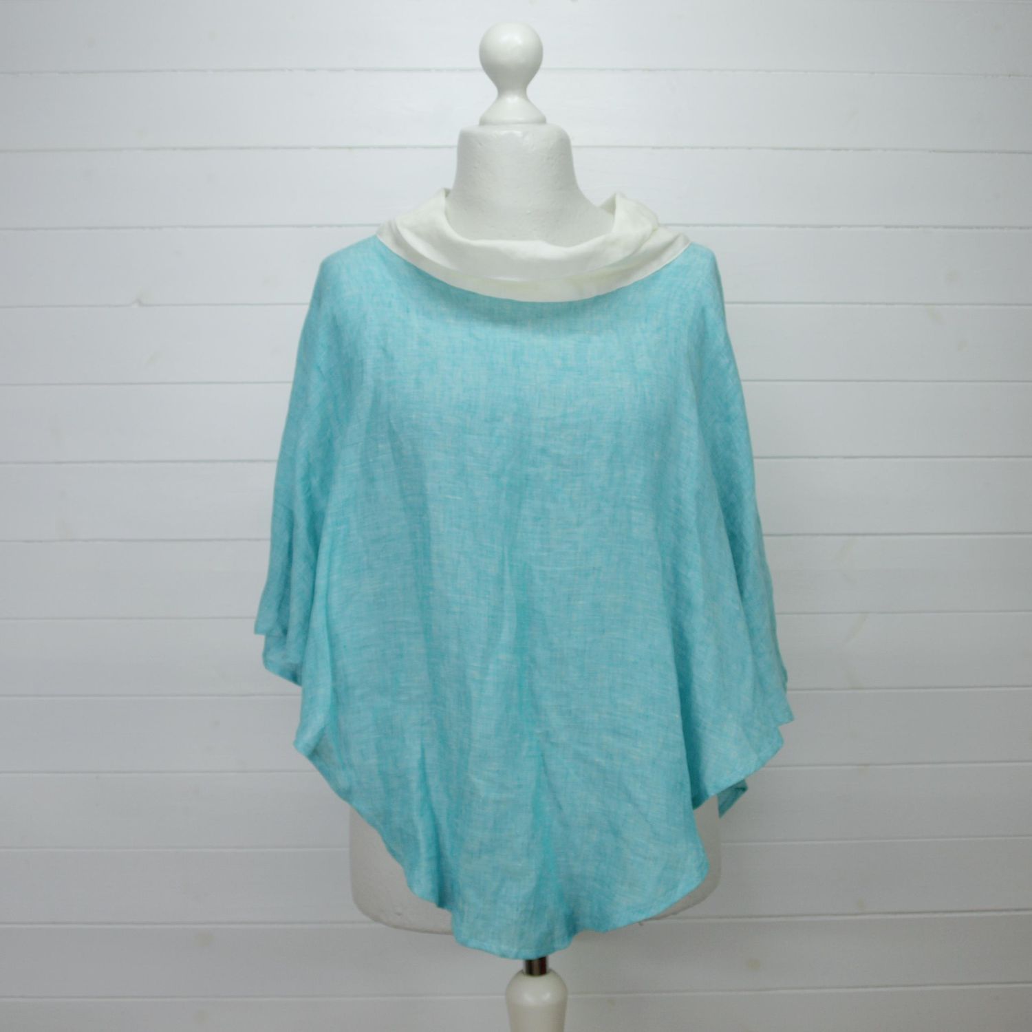 Magador Turquoise Linen Summer Poncho