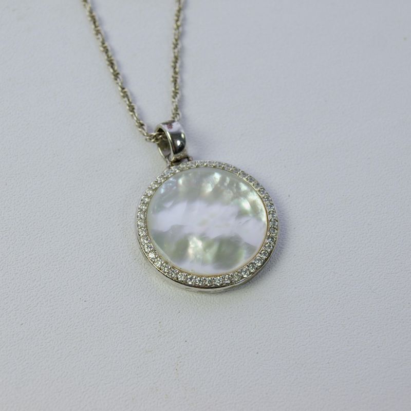 Silver, CZ &amp; Mother of Pearl Butterfly Ring &amp; Necklace