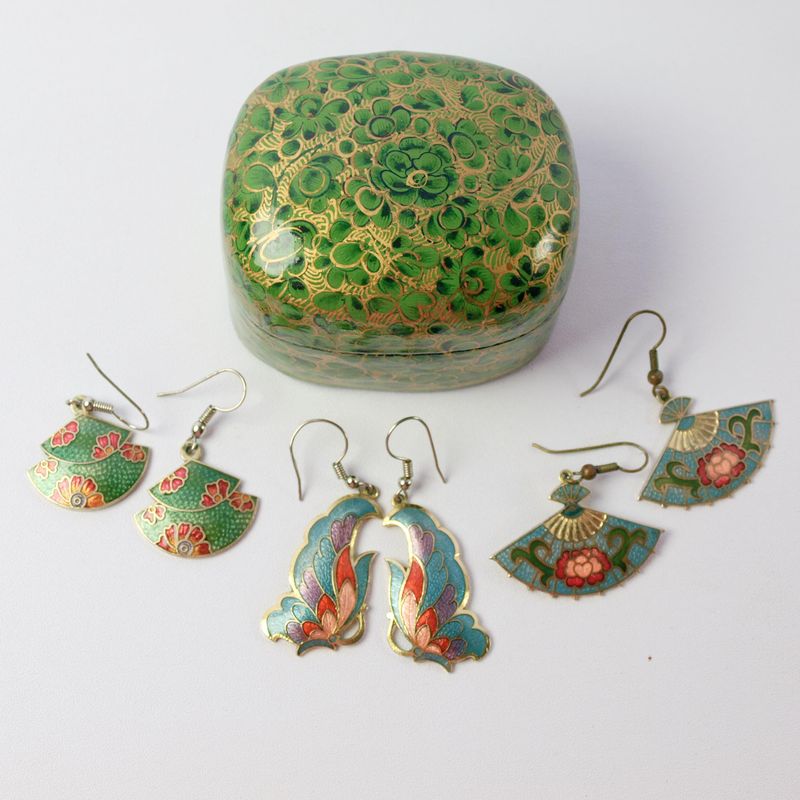 Vintage Enamel Earrings