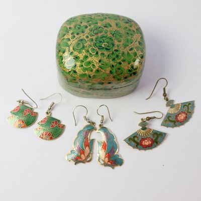 Vintage Enamel Earrings