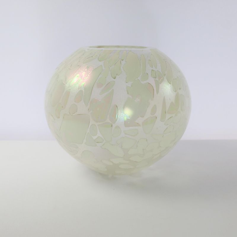 Vintage 60s Bohemian Glass Fishbowl Vase