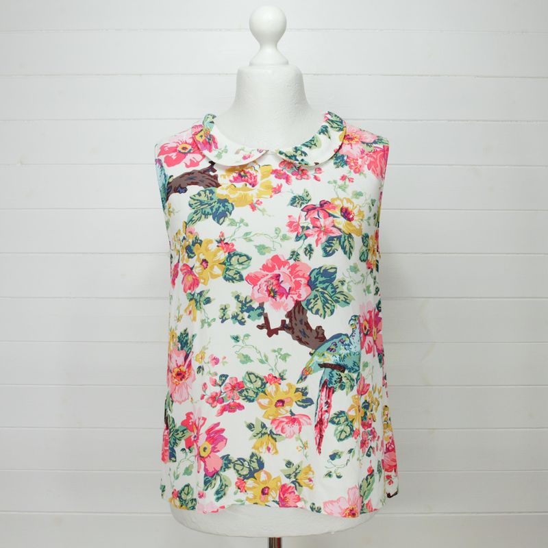Joules Summer Sleeveless Floral Blouse