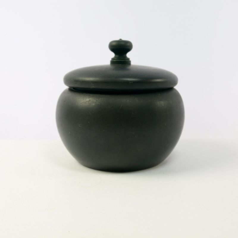Vintage Turned Ebony Wood Lidded Pot