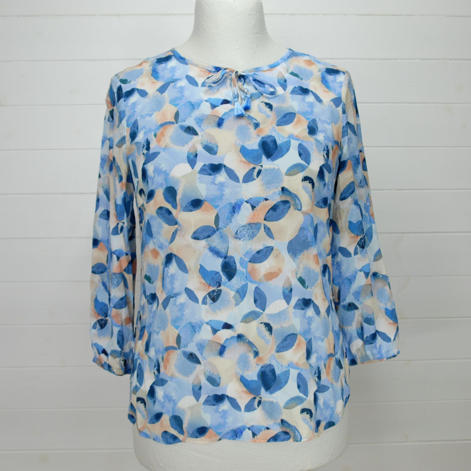 Rabe Ladies Blue Floaty Viscose 3/4 Sleeve Summer Blouse