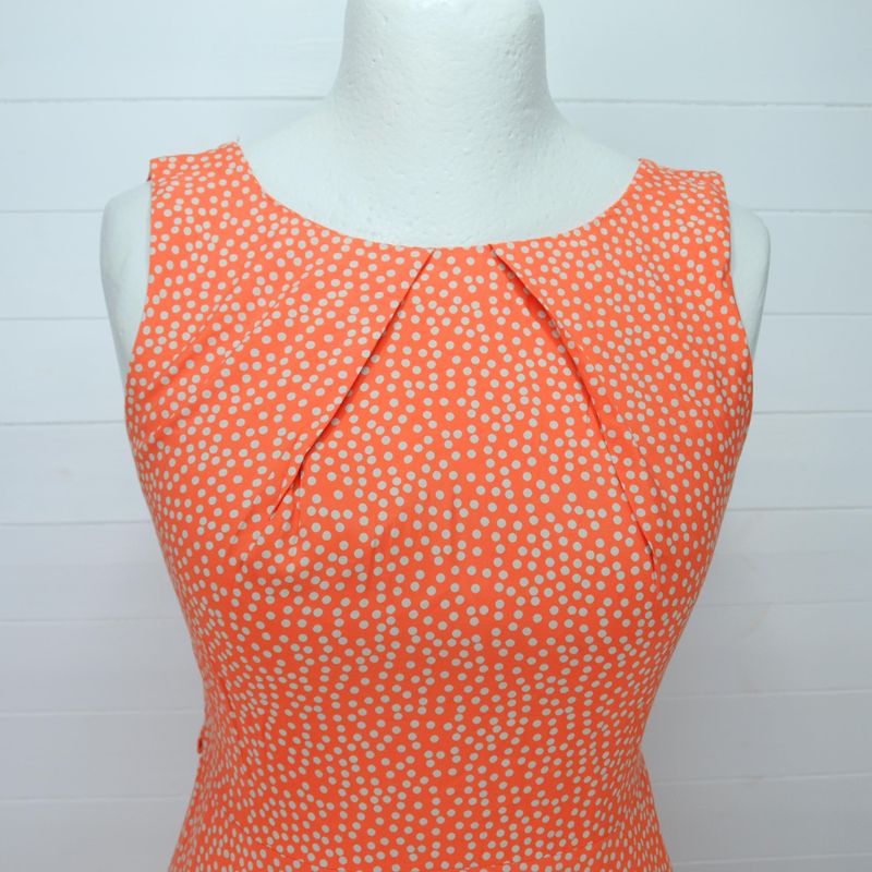 ​Apricot Orange Polka Dot Viscose Knee Length Summer Dress 12.