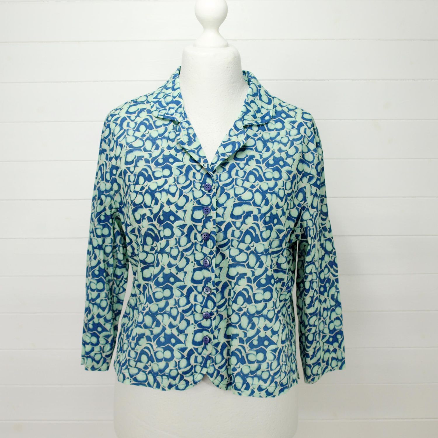 Adini Blue Cotton Summer Shirt