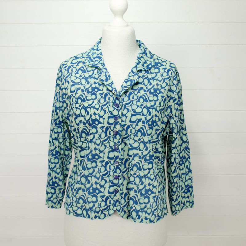 Adini Blue Cotton Summer Shirt
