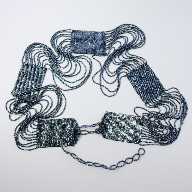 Blue Beaded Hip Belt