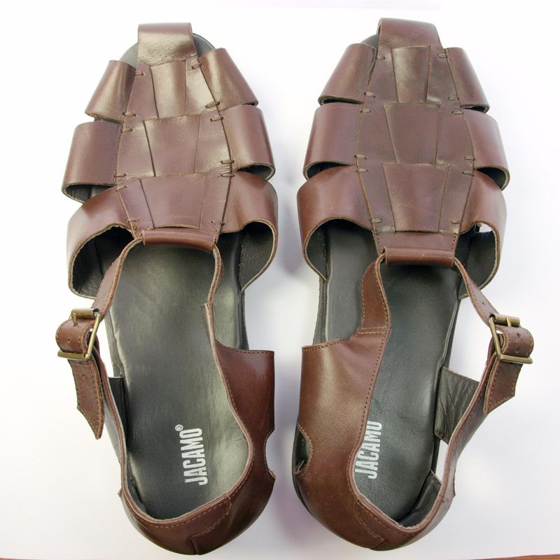​Mens Brown Leather Sandals by Jacamo