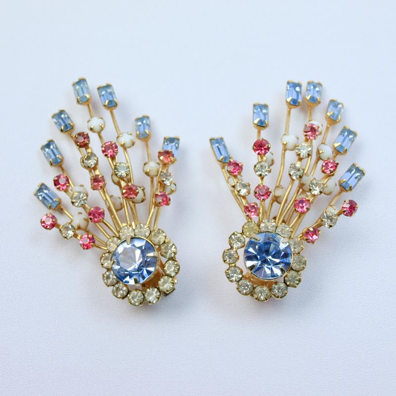 Vintage Spray Clip Earrings 