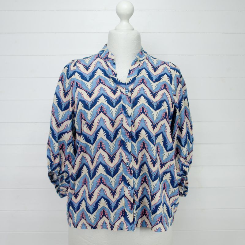 Marta Italy Ladies Summer Blue Viscose Blouse