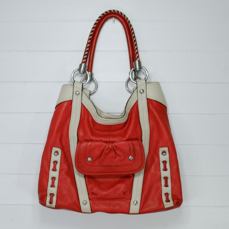 Vintage Y2K Red Leather B.Makowsky Bag