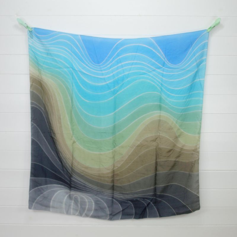 Vintage Silk Abstract Square Scarf