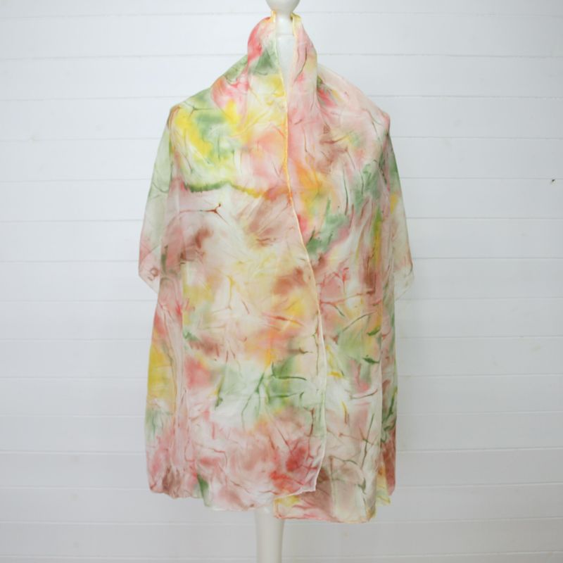 Hand Dyed Silk Autuminal Rectangle Scarf 