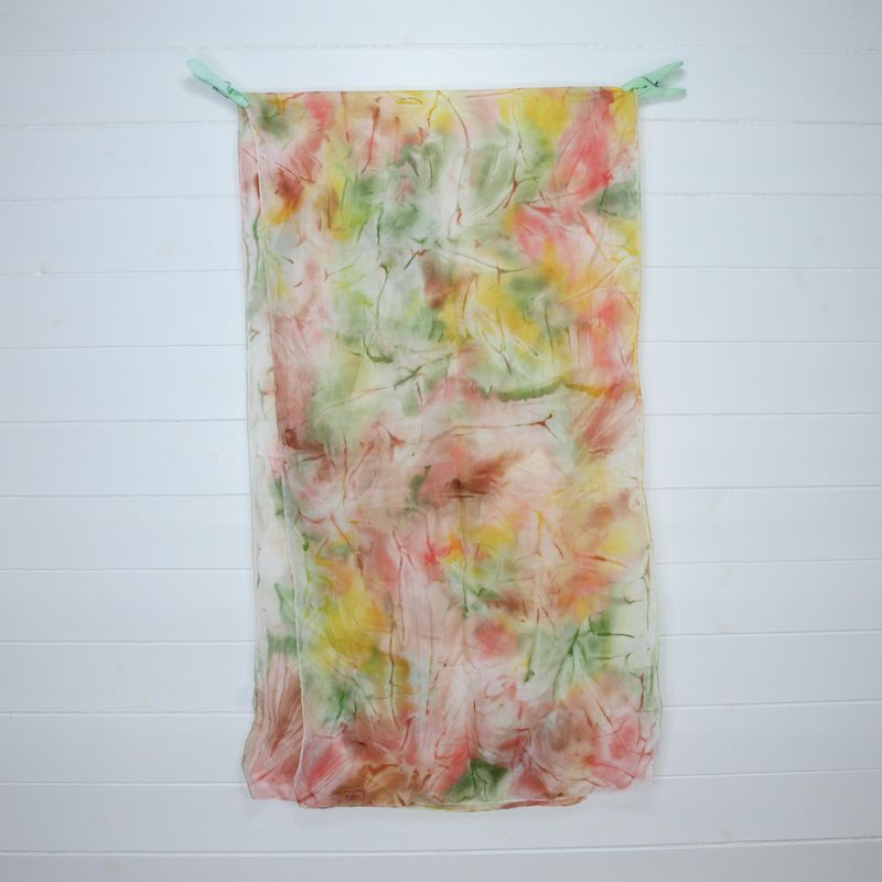 Hand Dyed Silk Autuminal Rectangle Scarf 