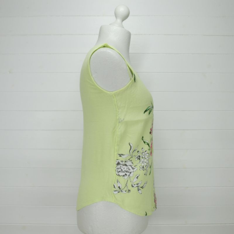 Joules Green Floral Sleeveless Loose Viscose Summer Top 12