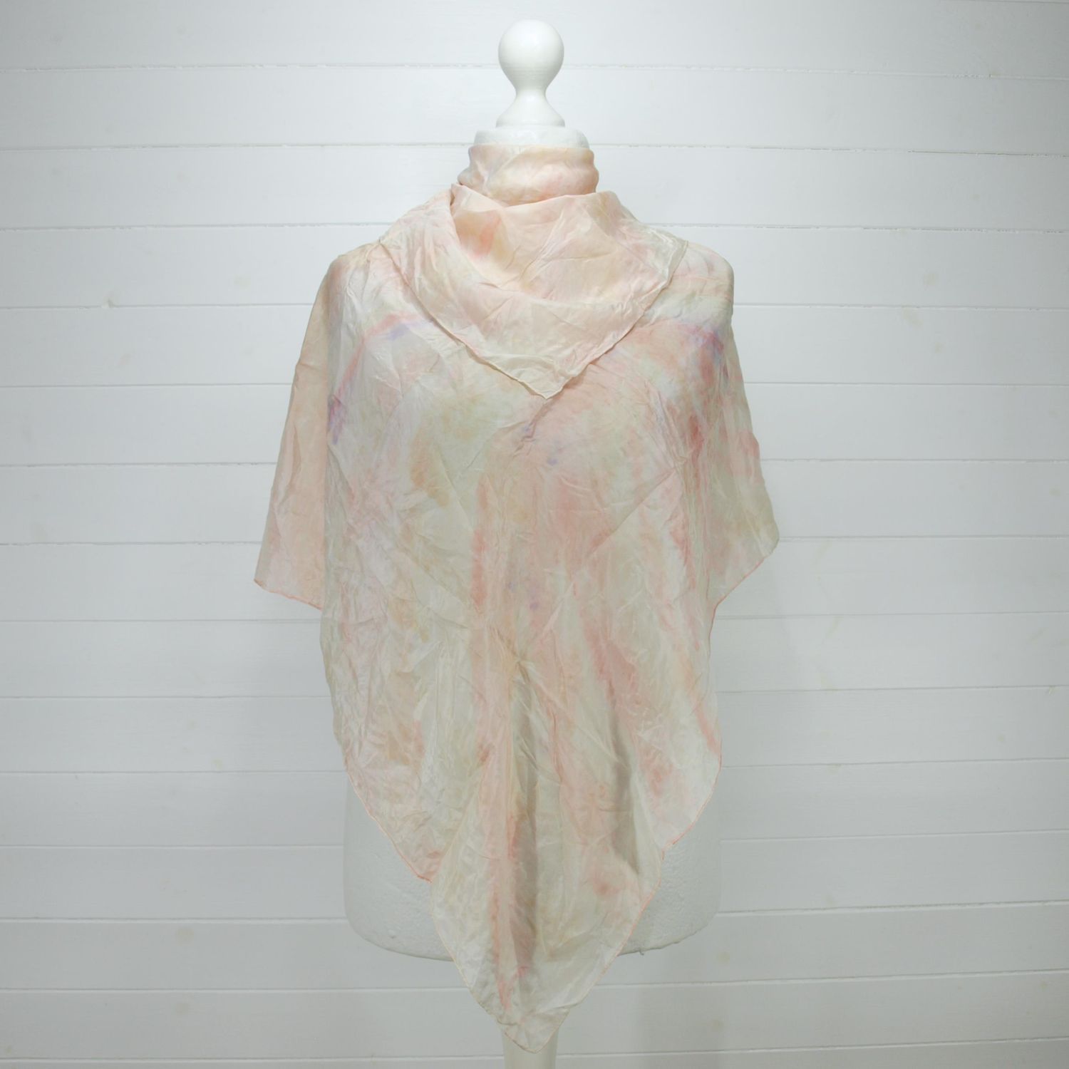Silk Scarf Pink Hand Rolled 
