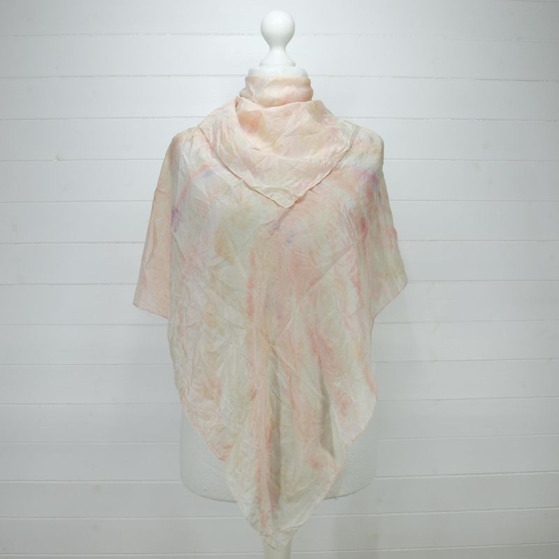 Silk Scarf Pink Hand Rolled 