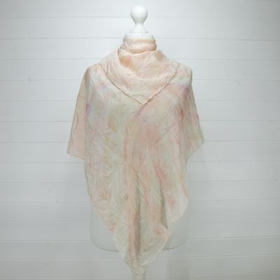 Silk Scarf Pink Hand Rolled 