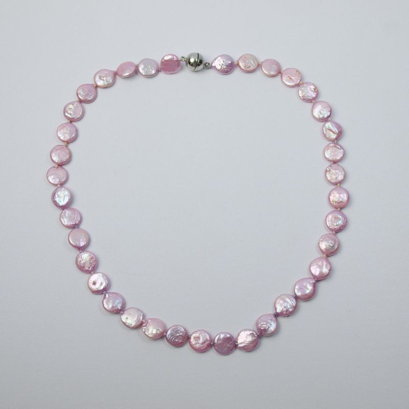 Pink Coin Pearl Magnetic Necklace