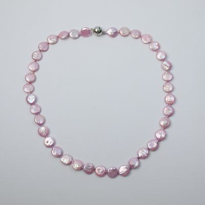Pink Coin Pearl Magnetic Necklace