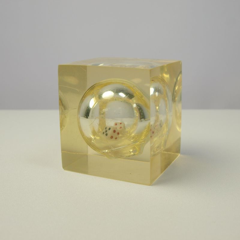 Vintage Resin Dice Kinetic Cube Paperweight