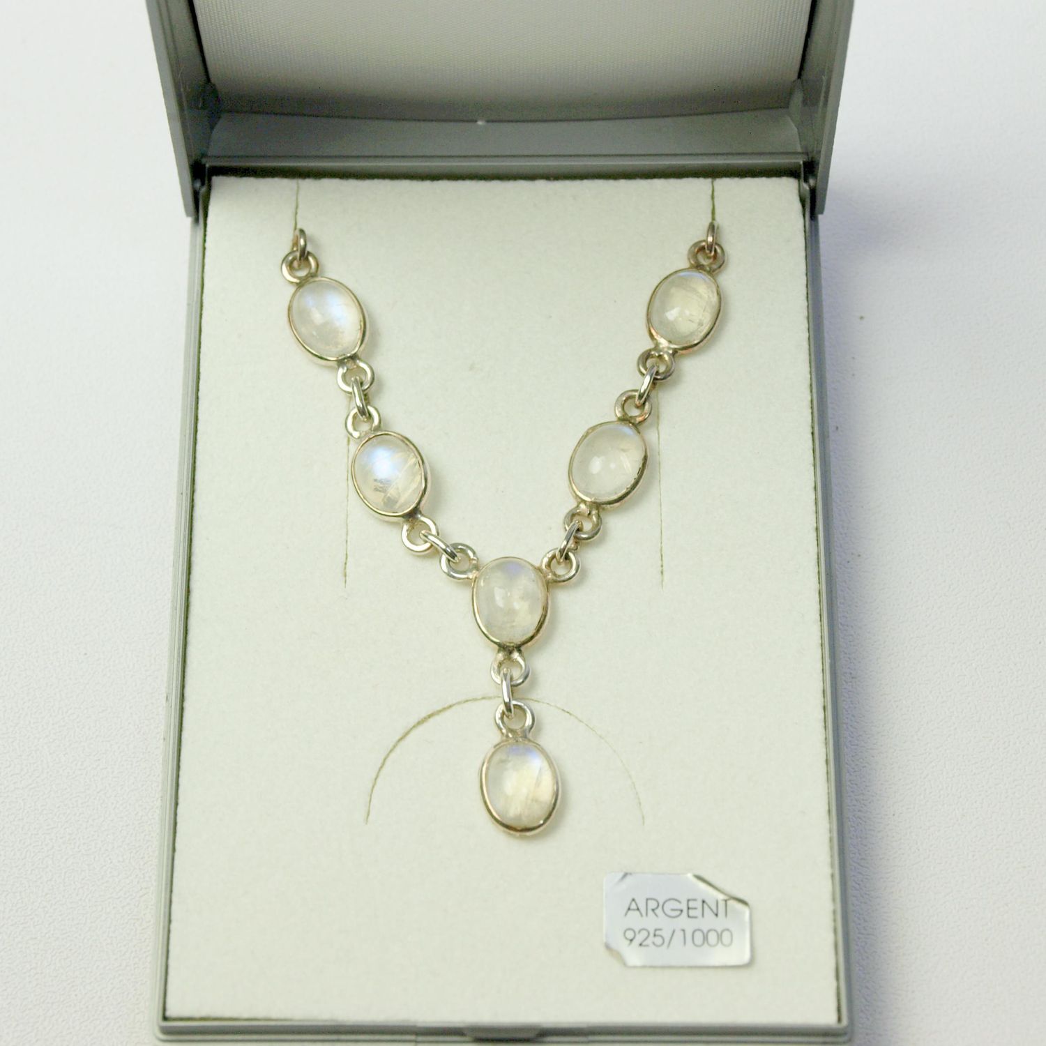 Solid Silver &amp; Moonstone Necklace